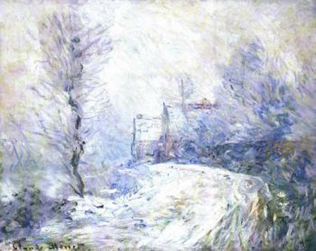 Entree de Giverny sous la neige by Claude Monet