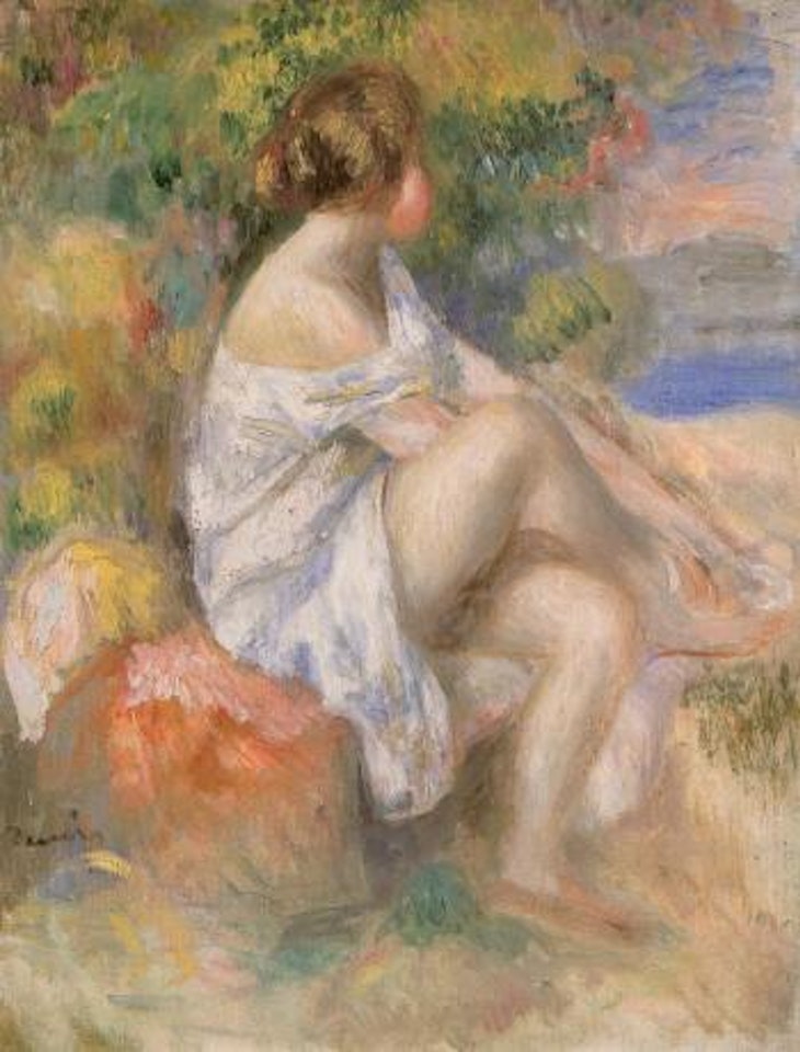 Baigneuse en chemise au bord de la mer by Pierre-Auguste Renoir