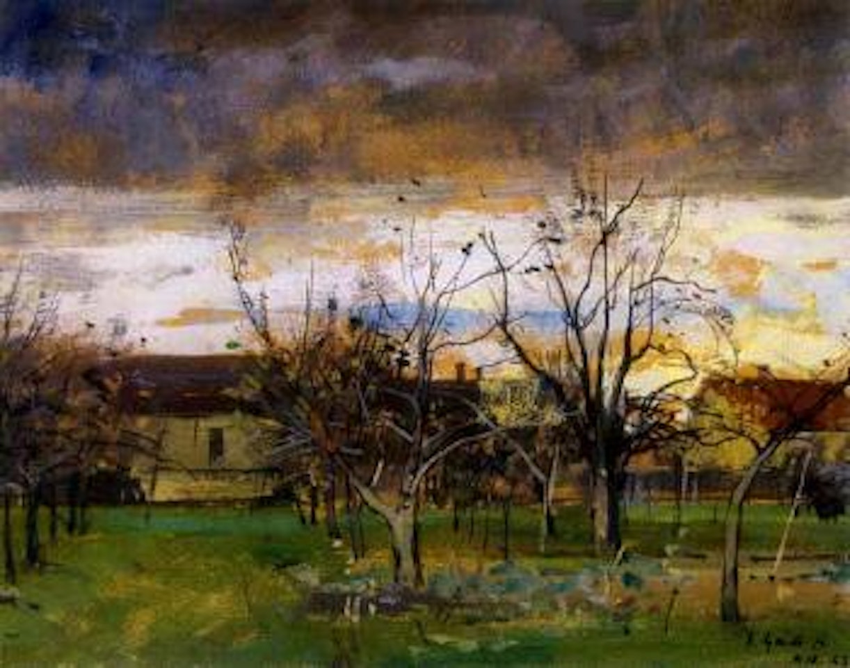 Garden with trees in Nagybanyai by François Gall