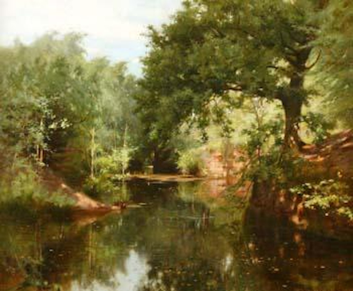 Quarry pond by John Arnesby Brown