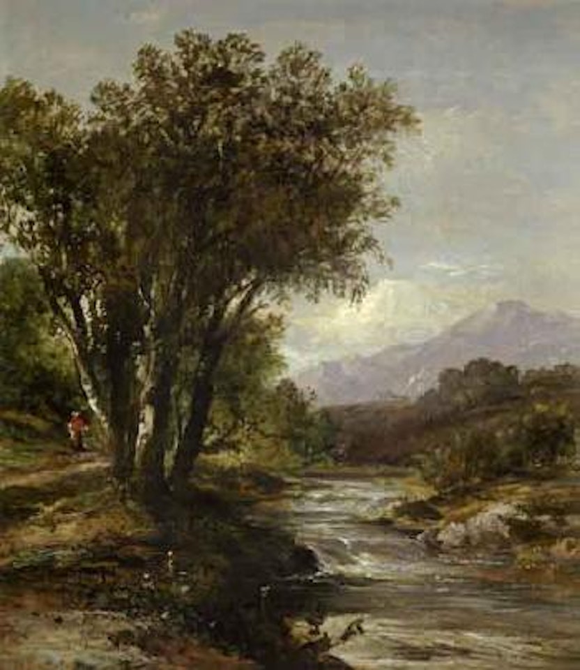 Mount Washington, Cog Railway in distance by John Frederick Kensett