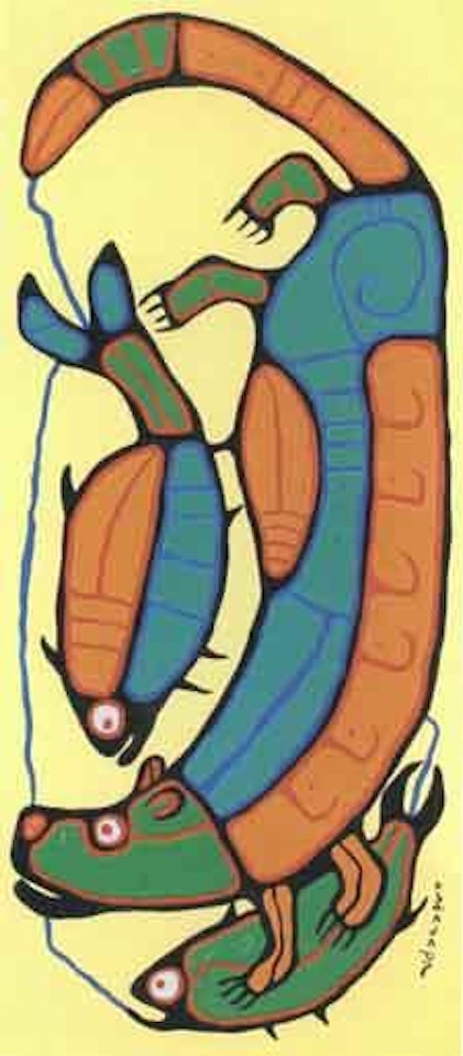 Sea otter find salmon by Norval Morrisseau