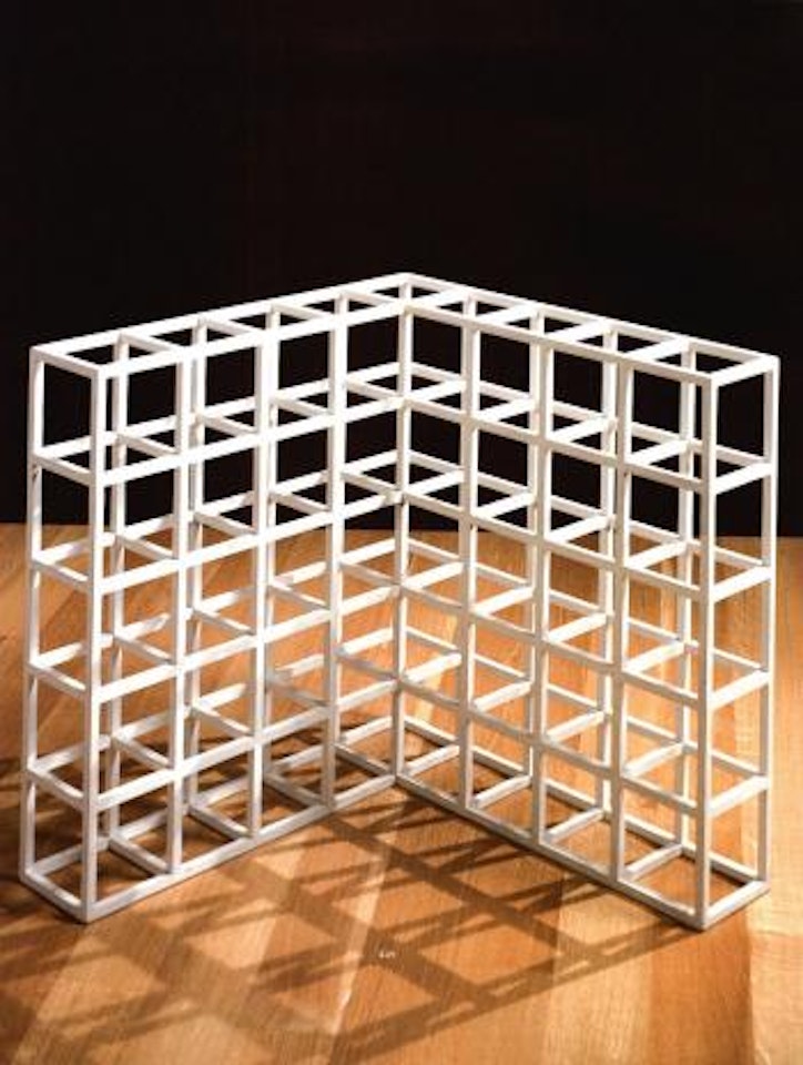 Cube structure based on five modules by Sol LeWitt