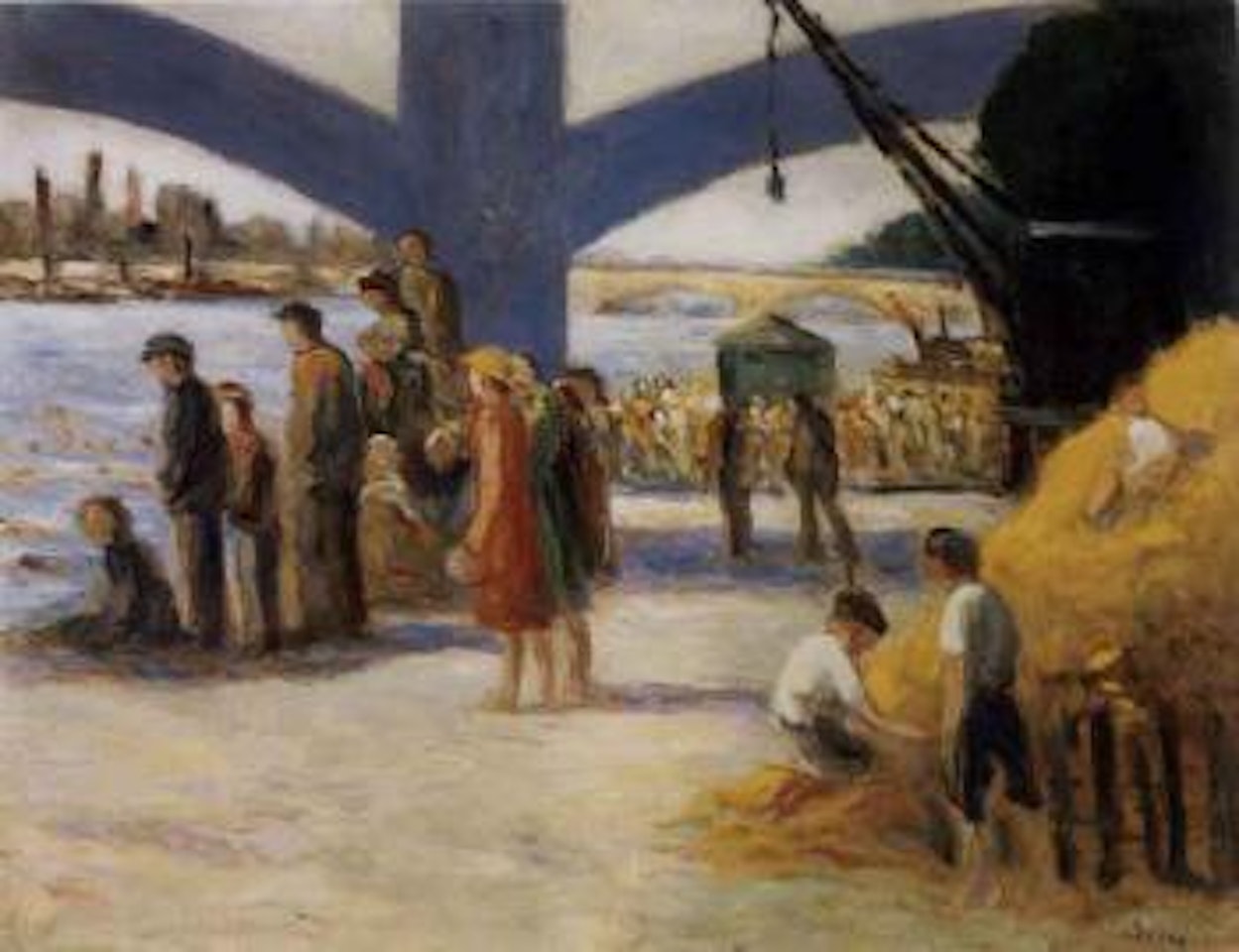 Badauds au bord de la Seine by Maximilien Luce