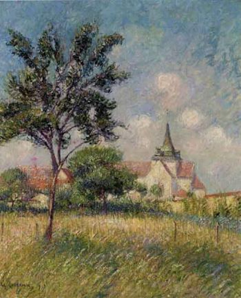 Le Village champs pres de l'eglise by Gustave Loiseau