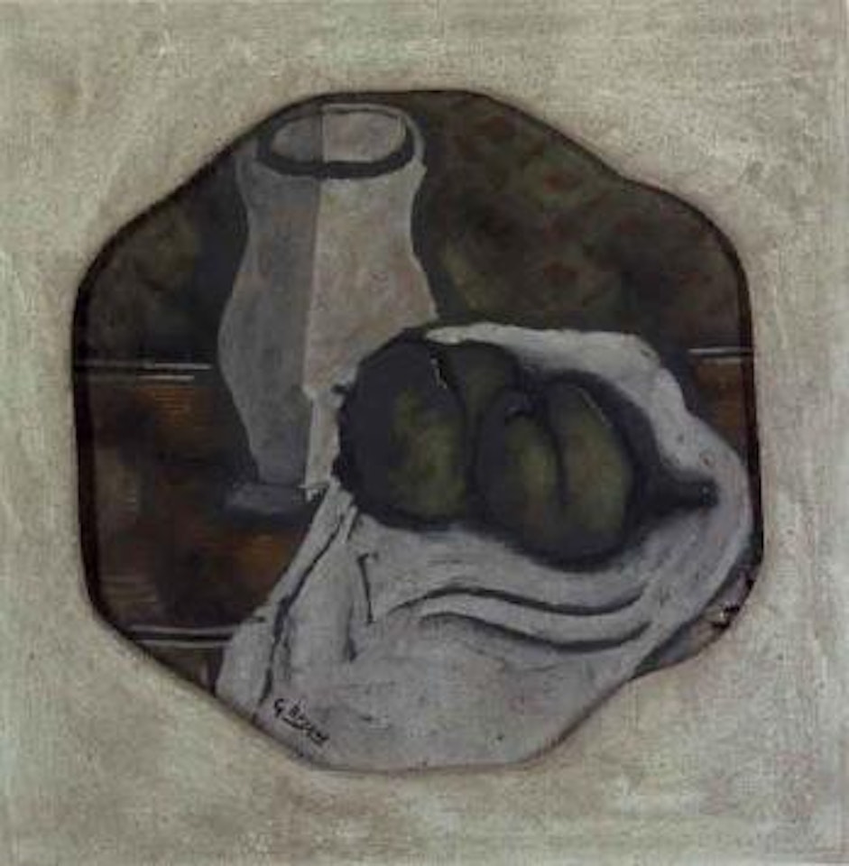 Pot, serviette, prunes by Georges Braque