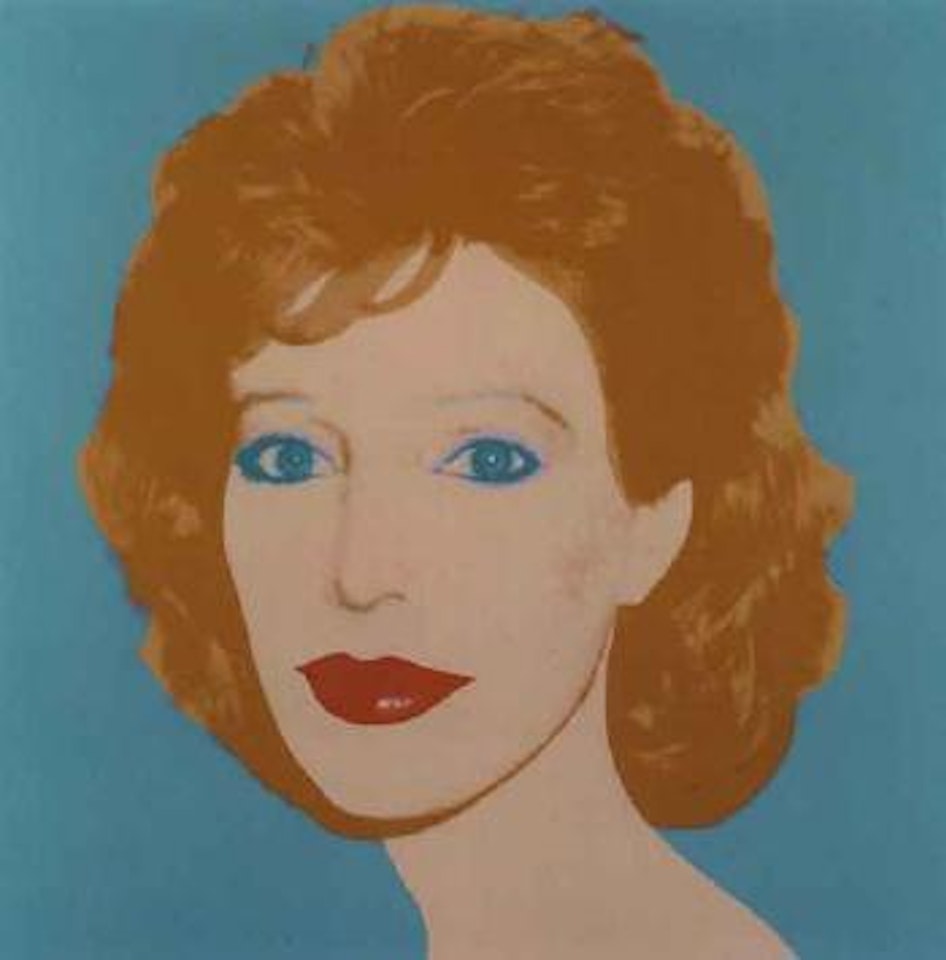 Portrait of a woman, blue by Andy Warhol