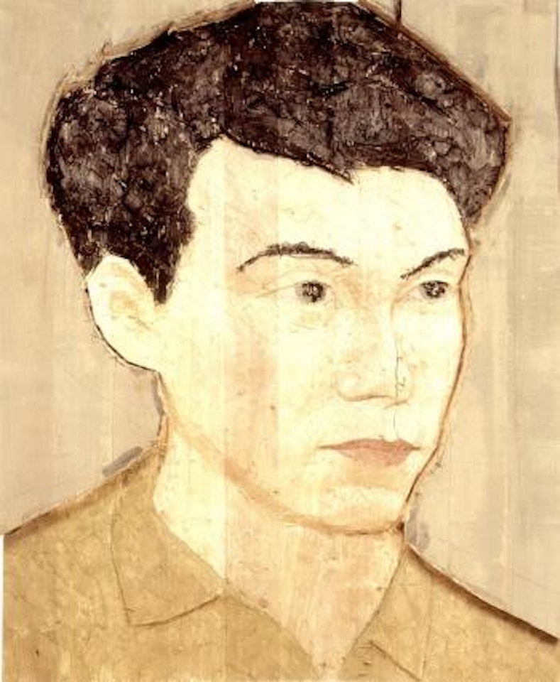 Large male head relief by Stephan Balkenhol