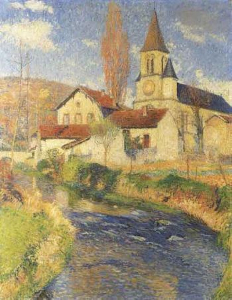 L'eglise au bord du ruisseau by Henri Jean Guillaume Martin