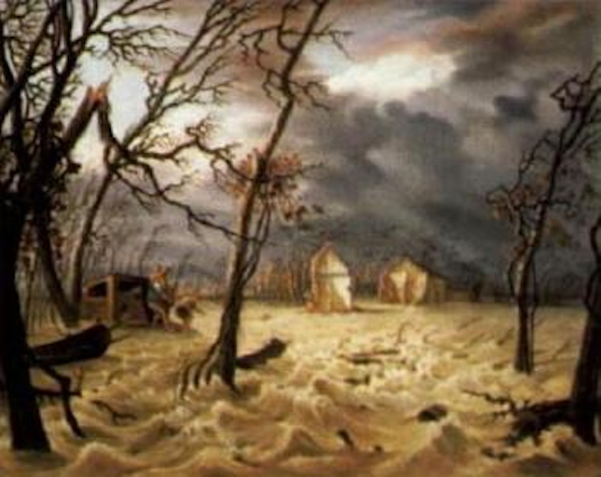 Flooded landscape by German School
