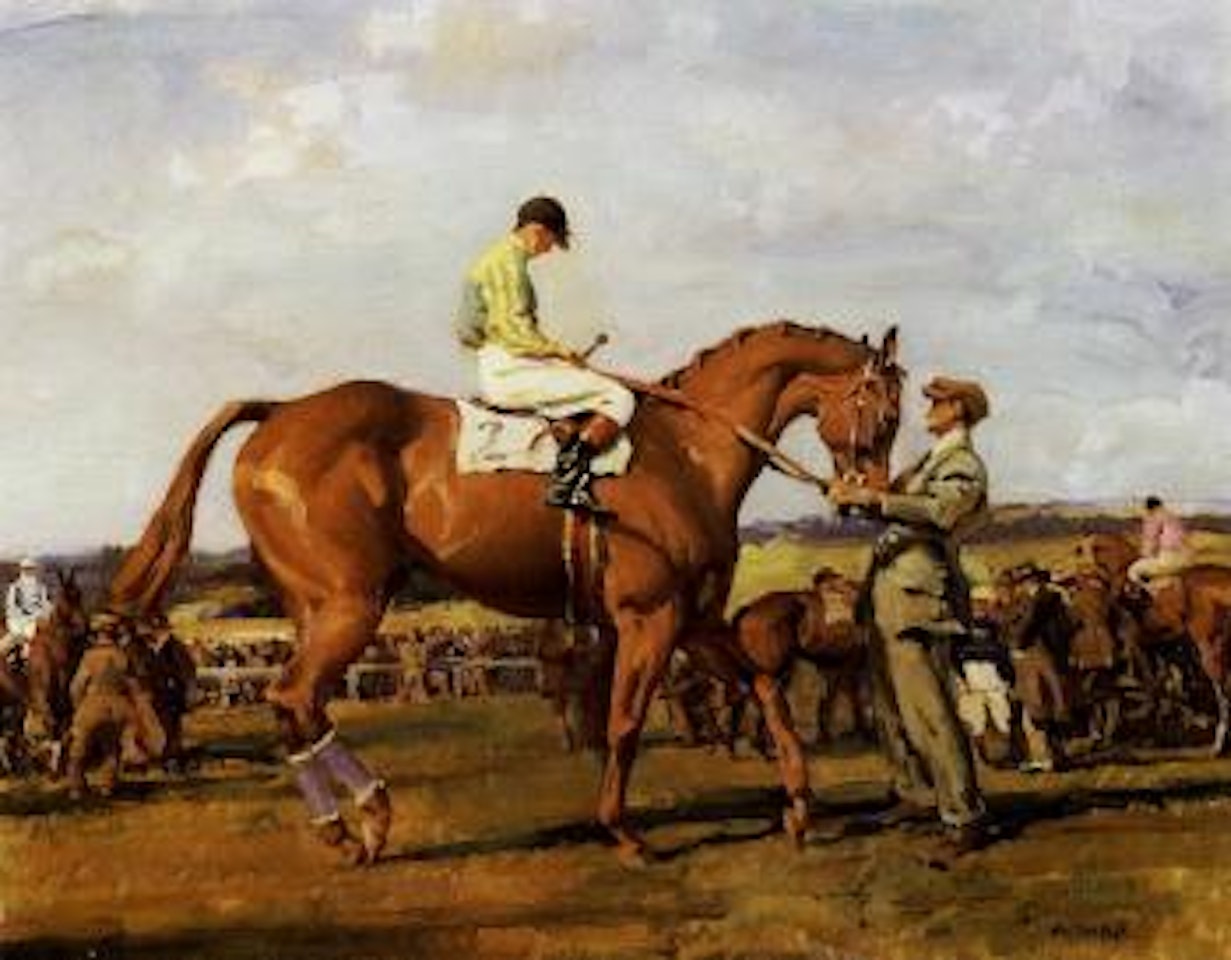 Riders up - saddling for the Point to Point by Frank B. Hoffman