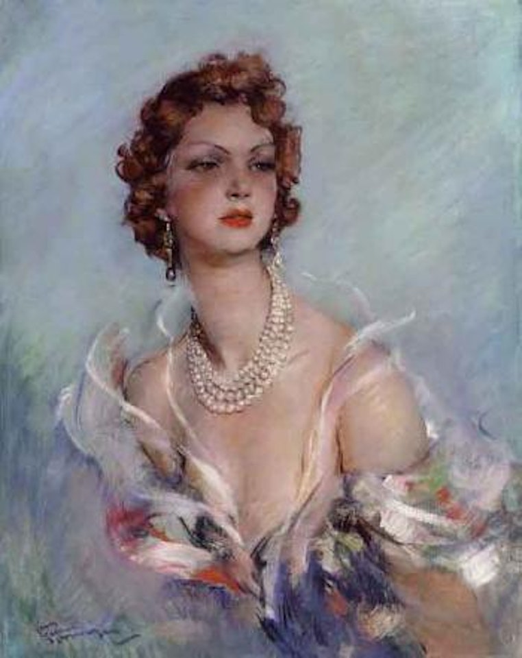 Femme au collier de perles by Jean Gabriel Domergue