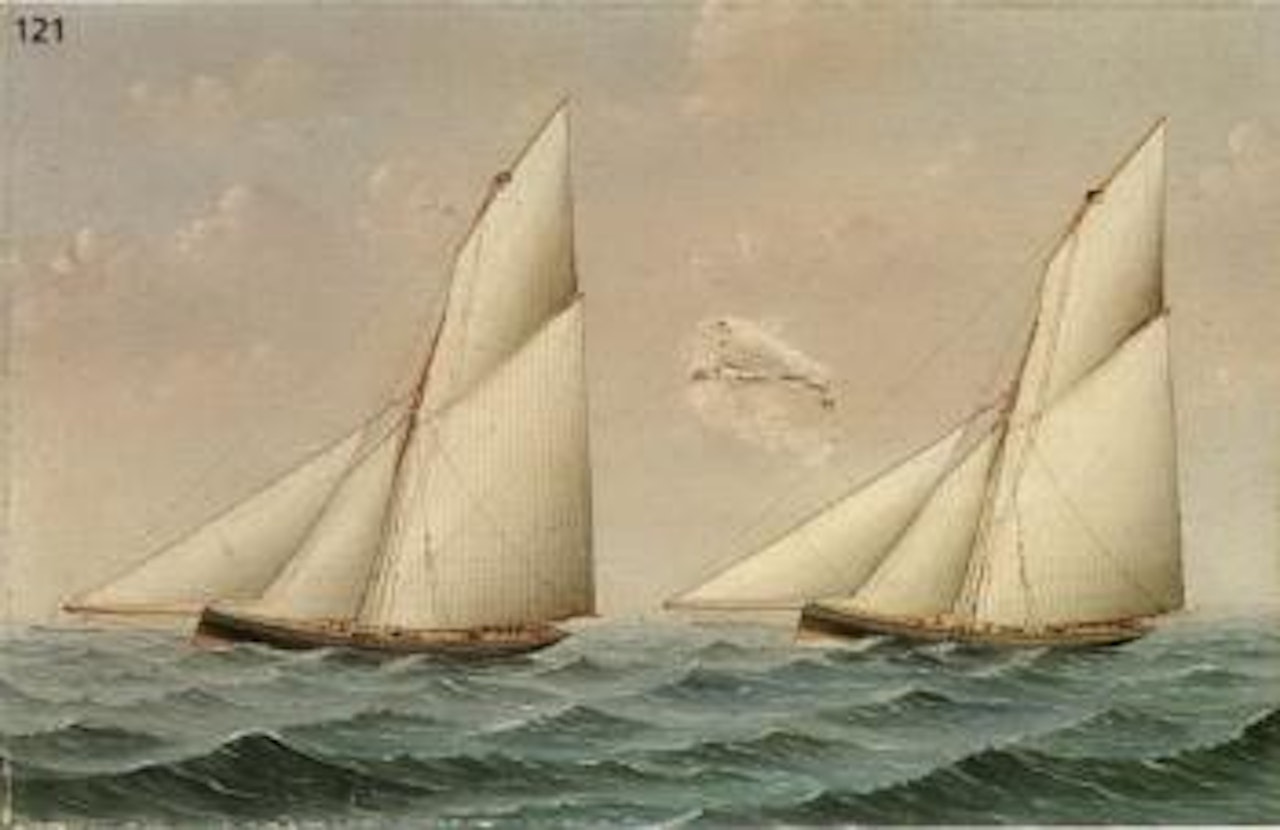 Racing cutters offshore by English School