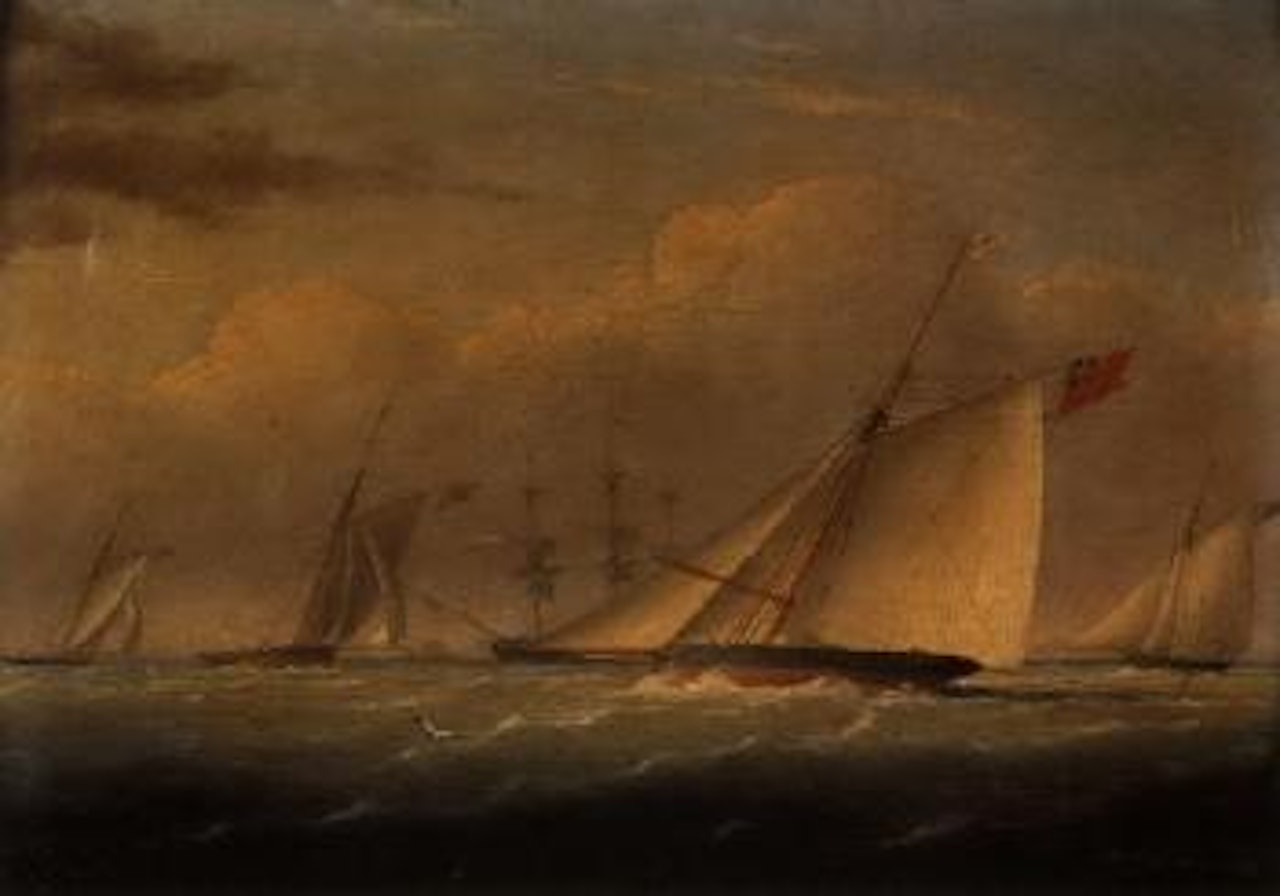 Racing cutters in the Solent by Joseph Walter Of Bristol