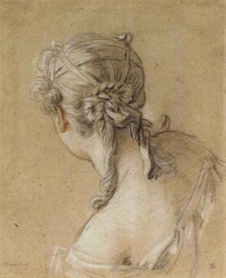 Head of a woman seen from behind by Francois Boucher