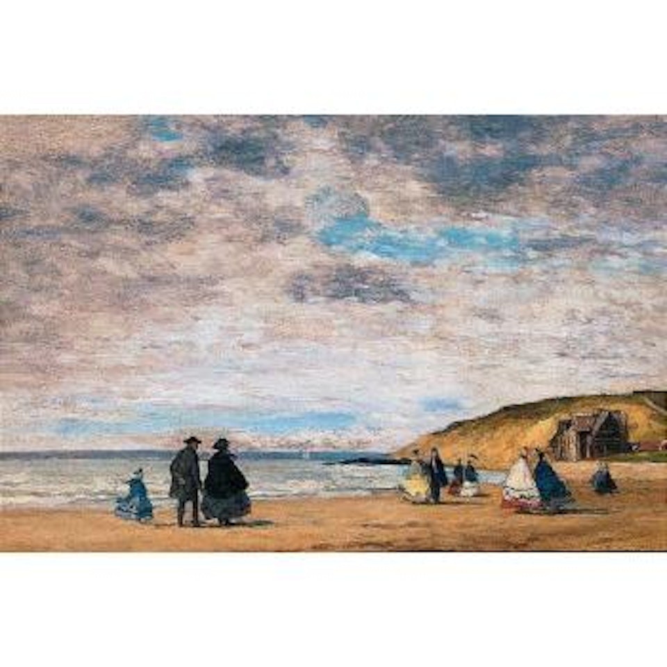 La promenade sur la plage by Eugène Boudin