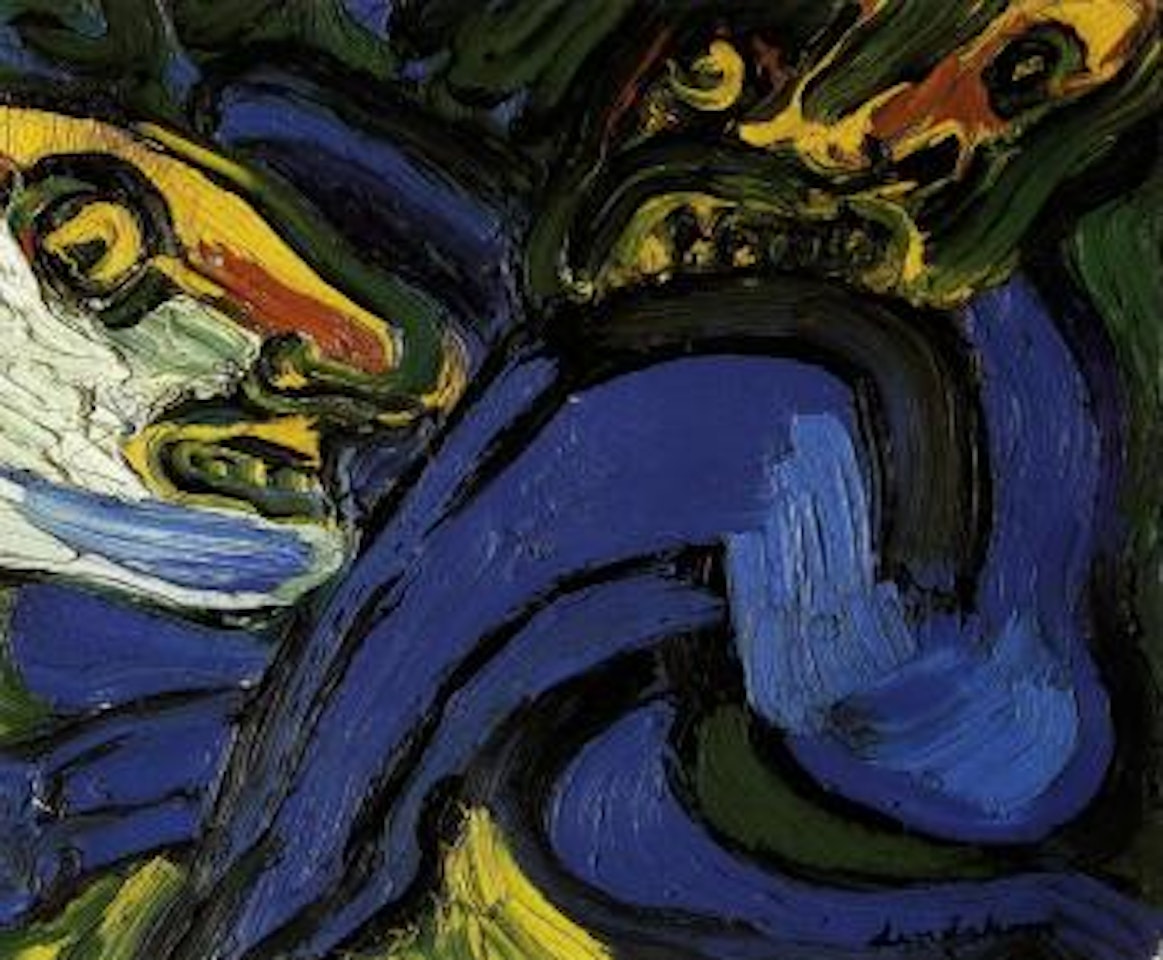 Figures in blue by Bengt Lindstrom