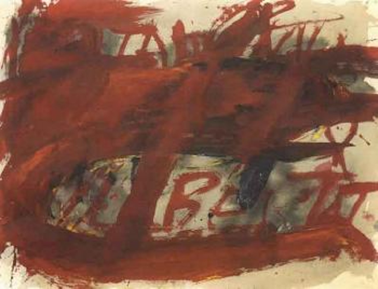 Letras y rojos by Antoni Tapies