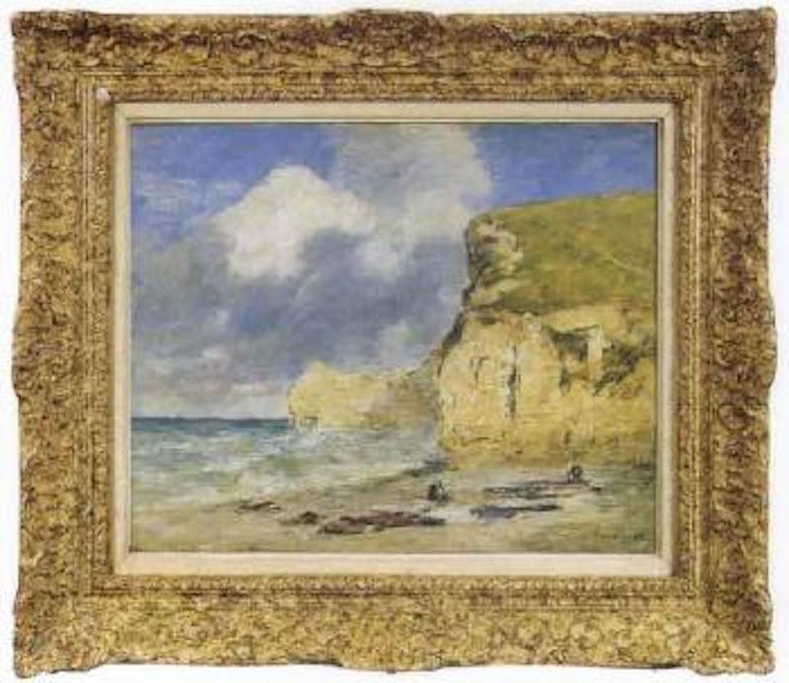 Etretat, la falaise d'Auvert by Eugène Boudin