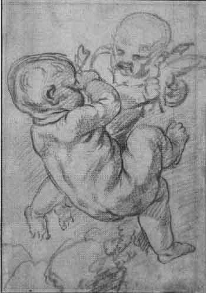 Study of two putti by Jean-Baptiste Greuze