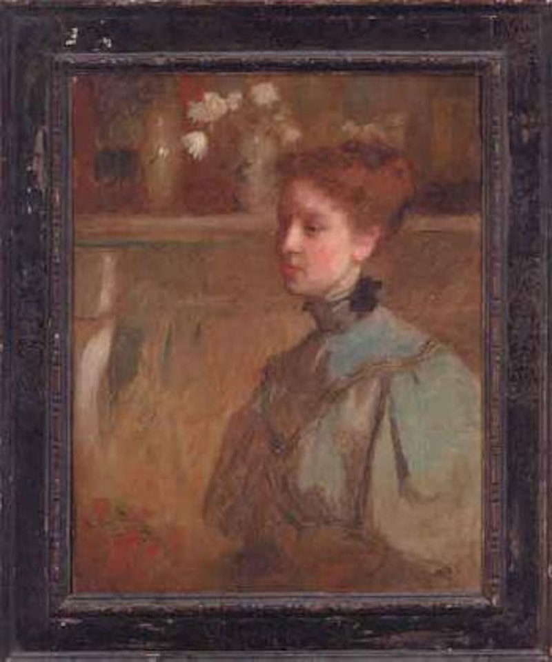 Portrait of Flora Priestley, in a blue dress by John Singer Sargent
