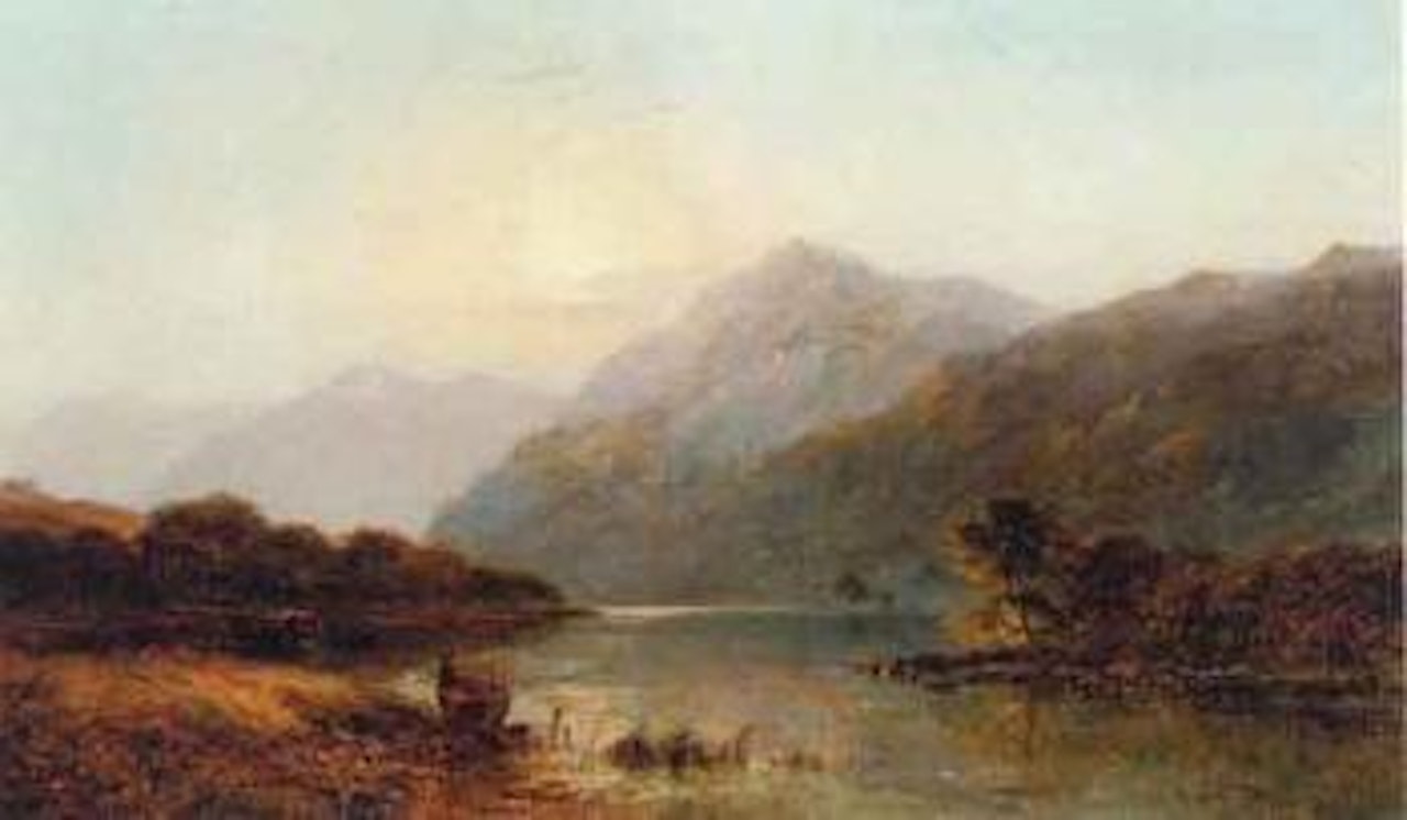 Sunrise. Sunset, near Capel Curig by Alfred de Breanski