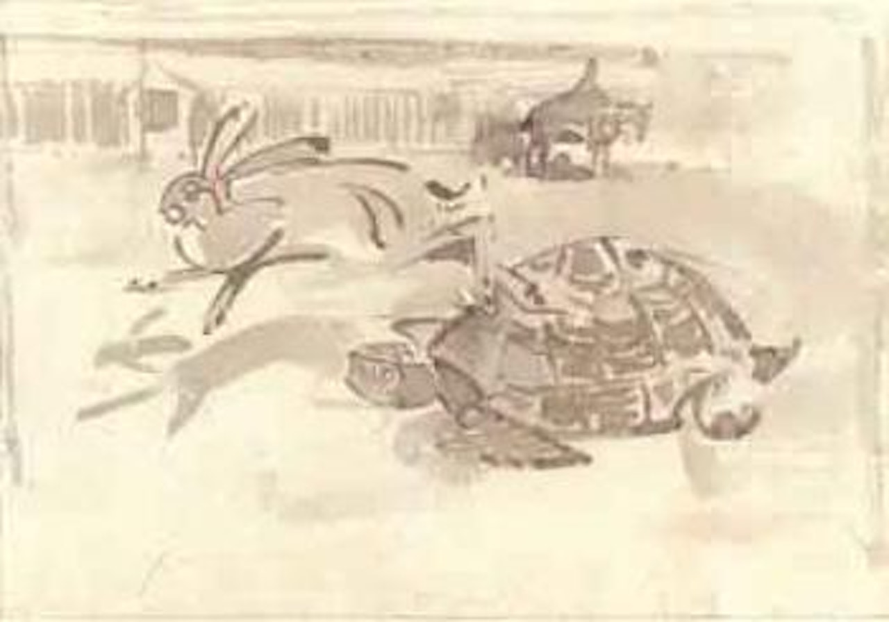 Tortoise and hare by Joseph Crawhall