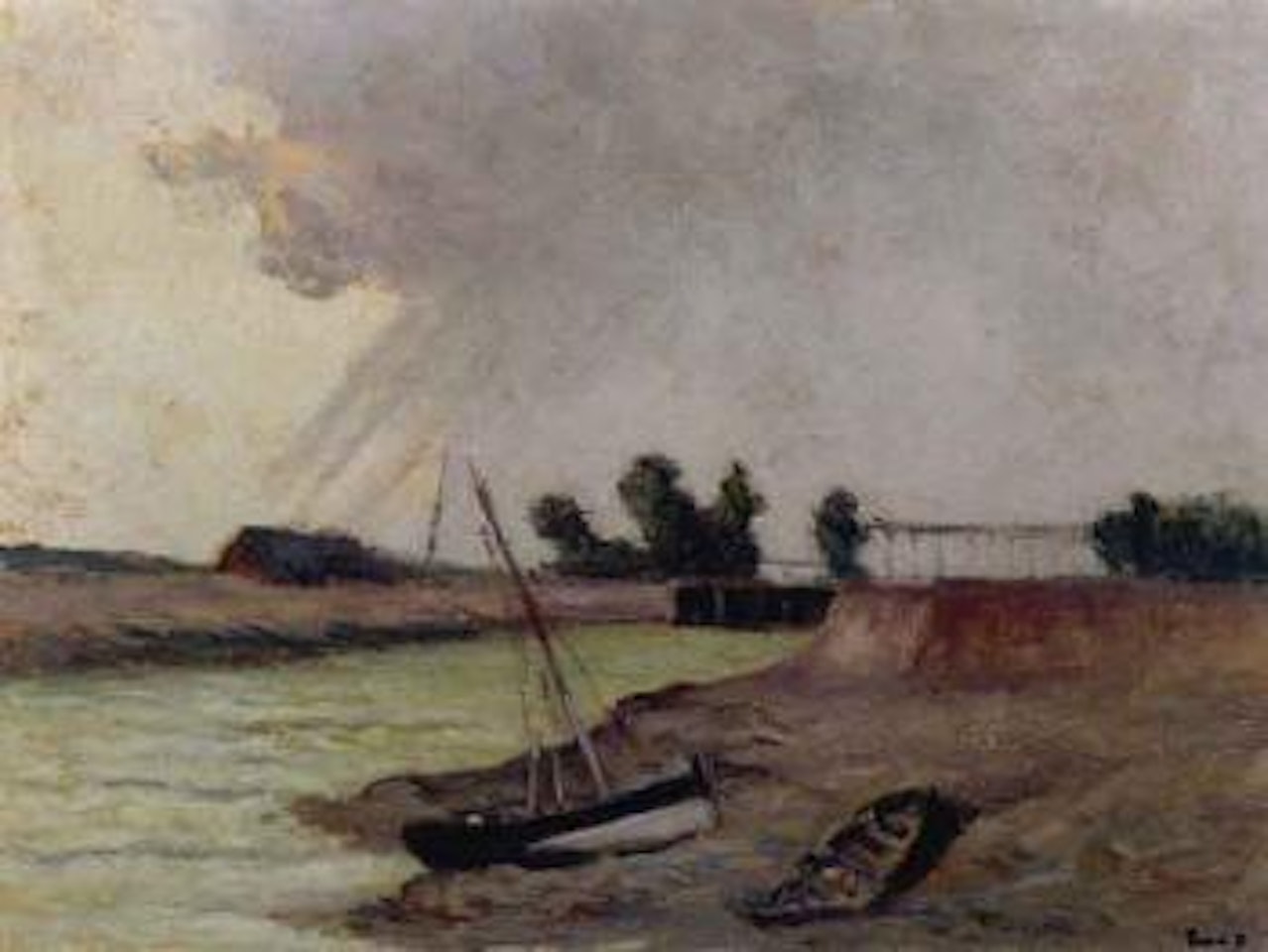 Honfleur, l'ecluse, effet de ciel by Maximilien Luce