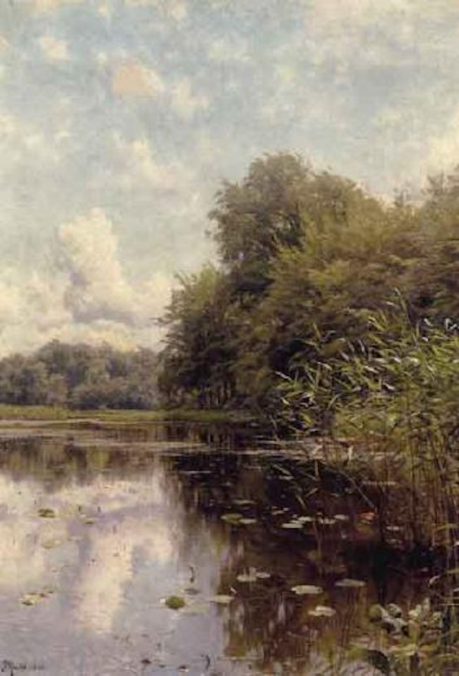 Village pond in Hellebaek by Peder Mork Monsted