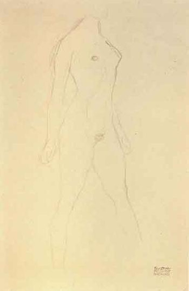 Female nude by Gustav Klimt