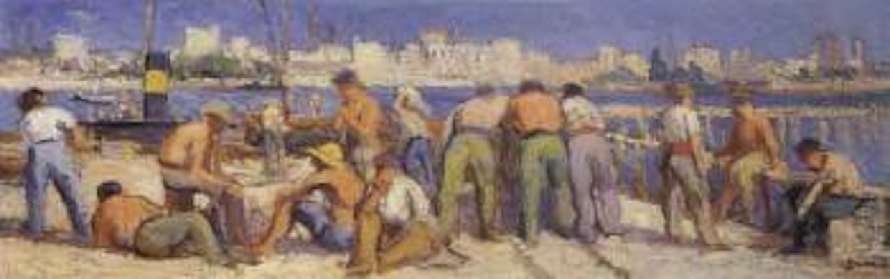 Ouvriers sur le quai by Maximilien Luce