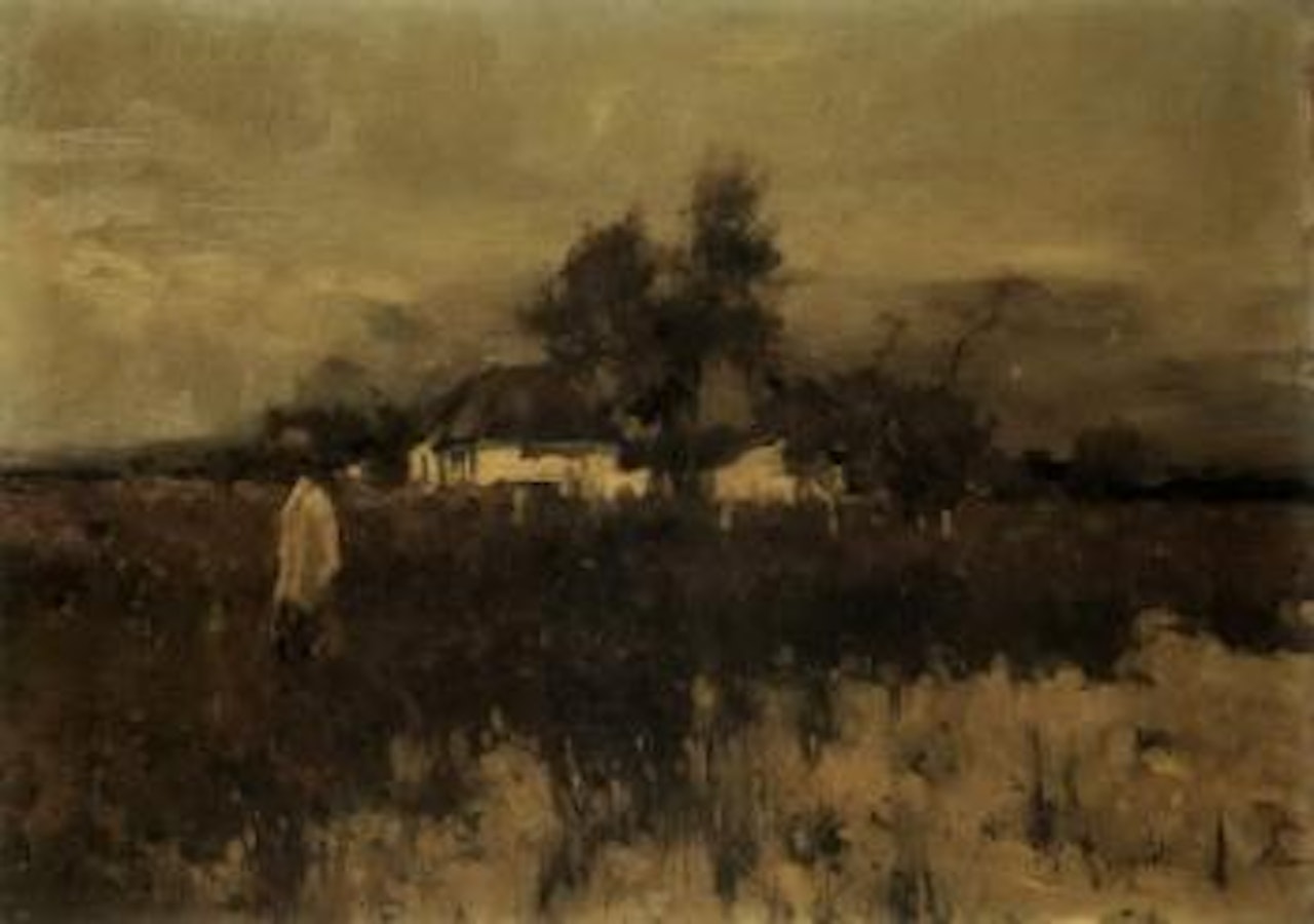 Figure in an African landscape by Sir Frank Brangwyn
