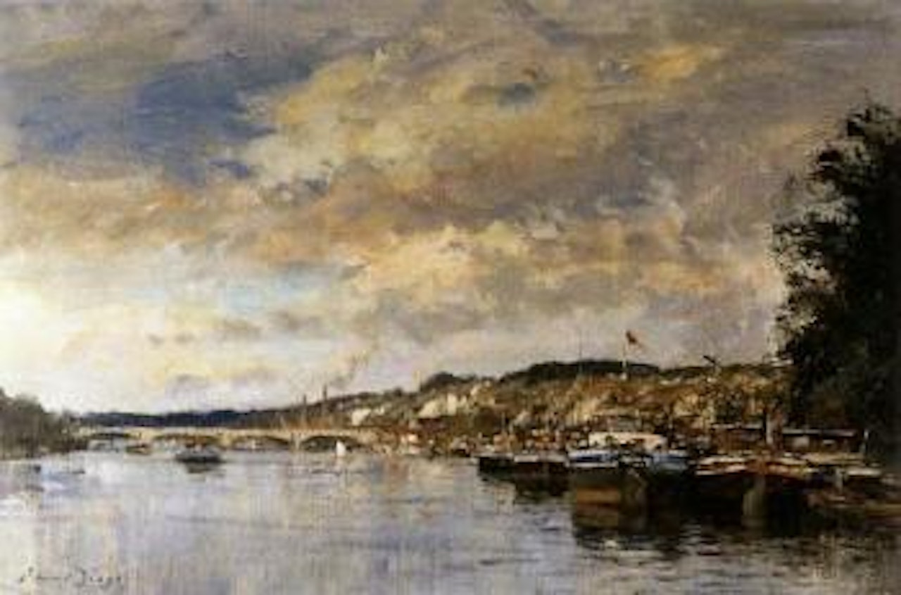 Barges on the lower Seine by Edward Seago