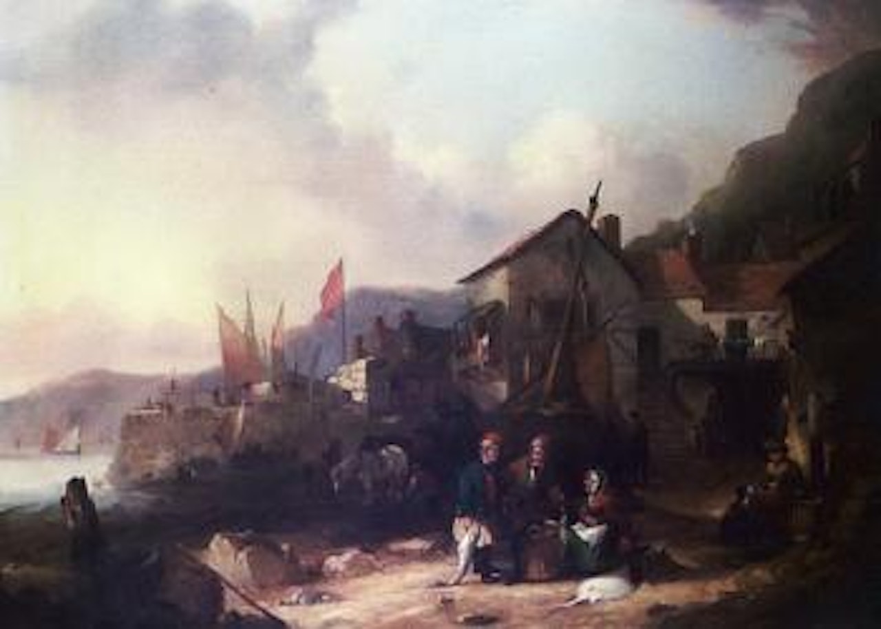 View of fishing village by English School