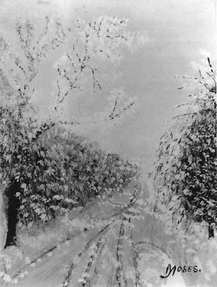 A winter road by Grandma Moses