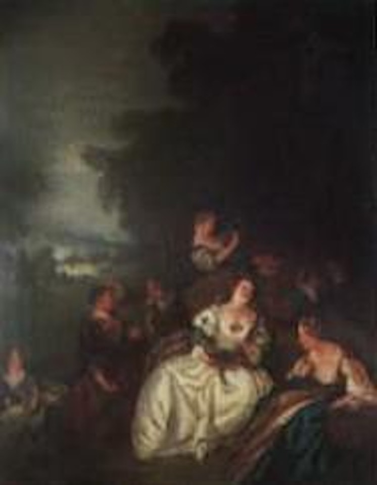 Figures in clearing by Jean-Antoine Watteau