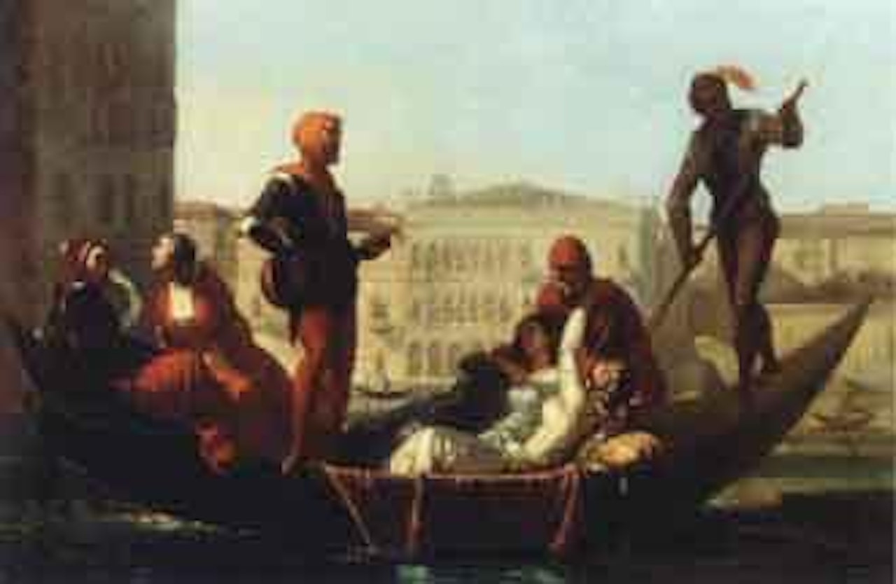 Figures in a gondola by Italian School