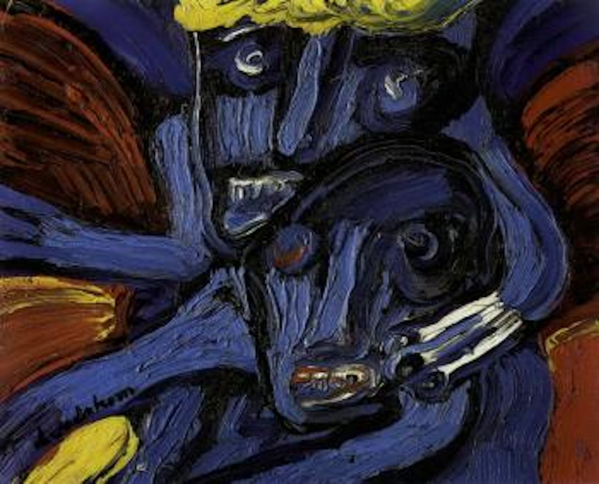 Men in blue by Bengt Lindstrom