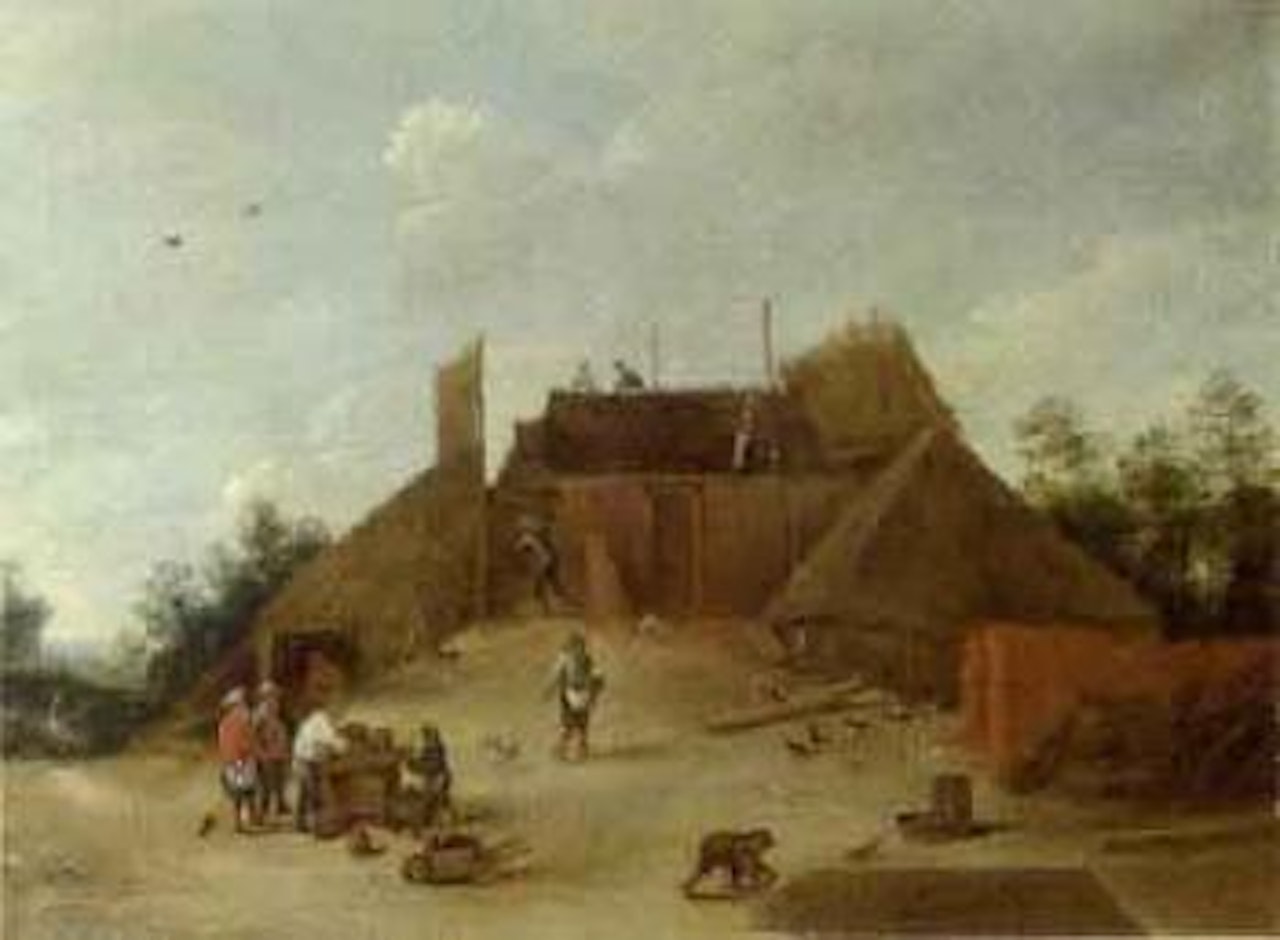 Peasants at work on a building site by David Teniers II