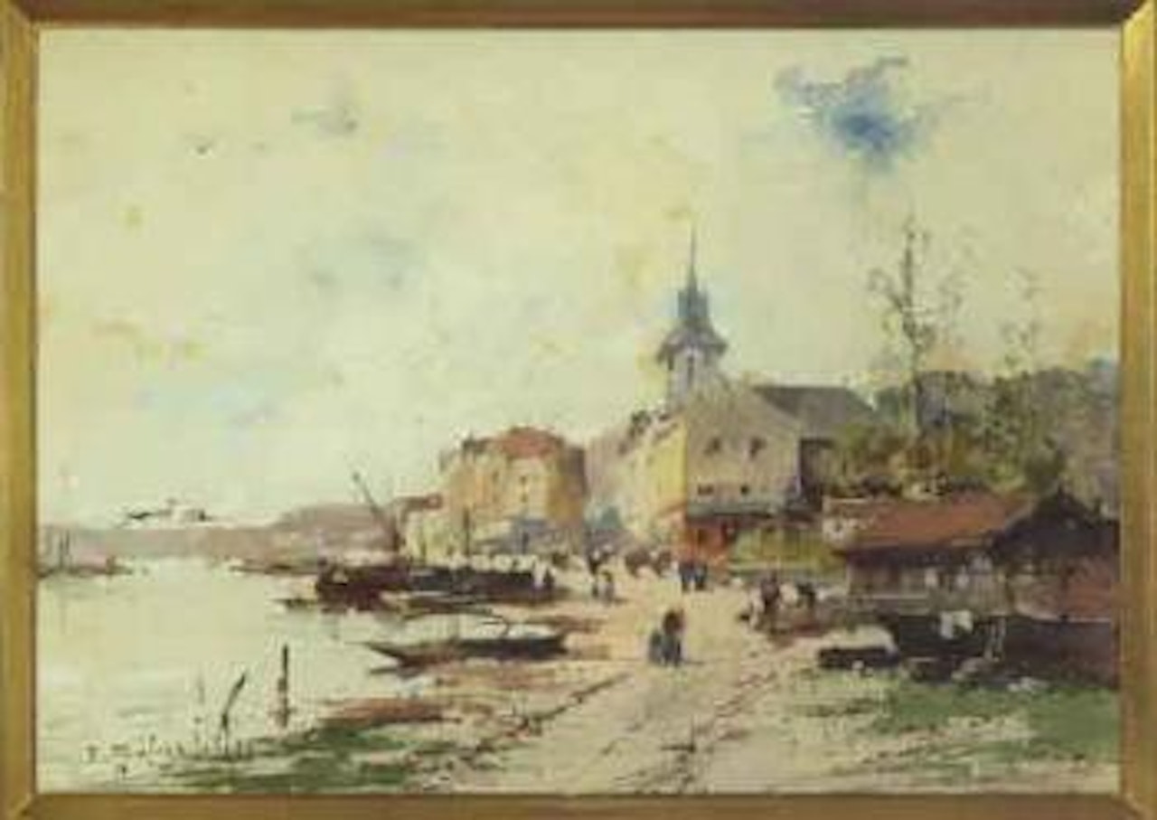 Environs de Rouen, bord de Seine by Eugene Galien-Laloue