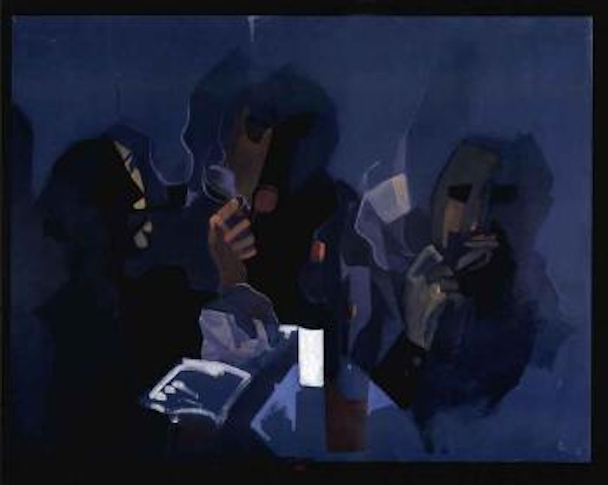 Three men smoking by Francisco Bores
