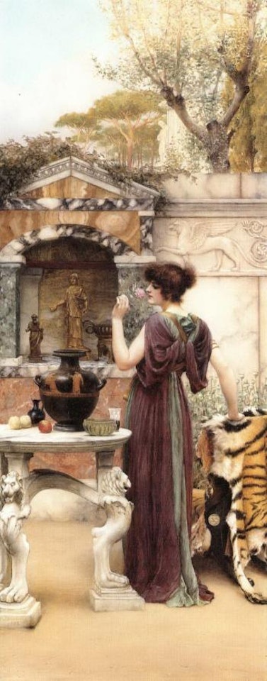 At the garden shrine, Pompeii by JOHN WILLIAM GODWARD, R.B.A.
