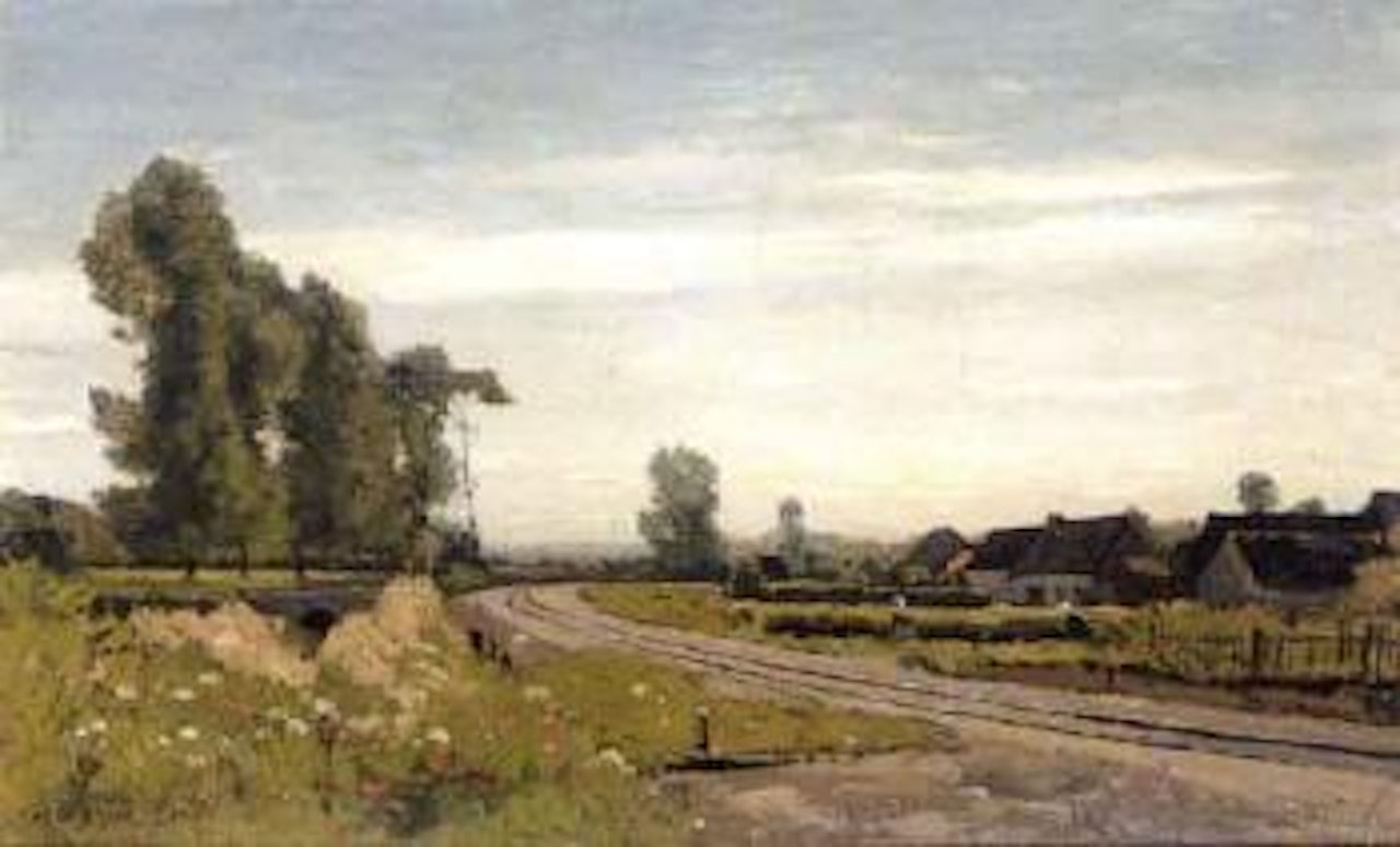La Voie ferree a Saint-Prive by Henri Harpignies