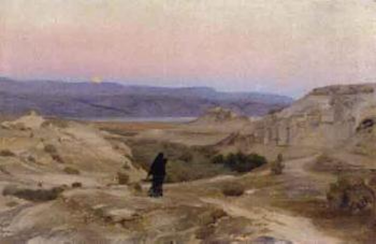 Dead Sea with the mountains of Moab by Gustav Bauernfeind