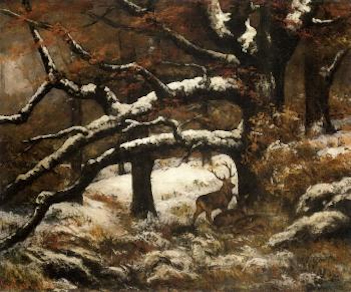 Cerfs dans la foret by Gustave Courbet