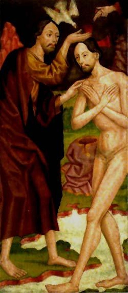 Baptism of Christ, beheading of St John, martyrdom of St Veit and saints by German School