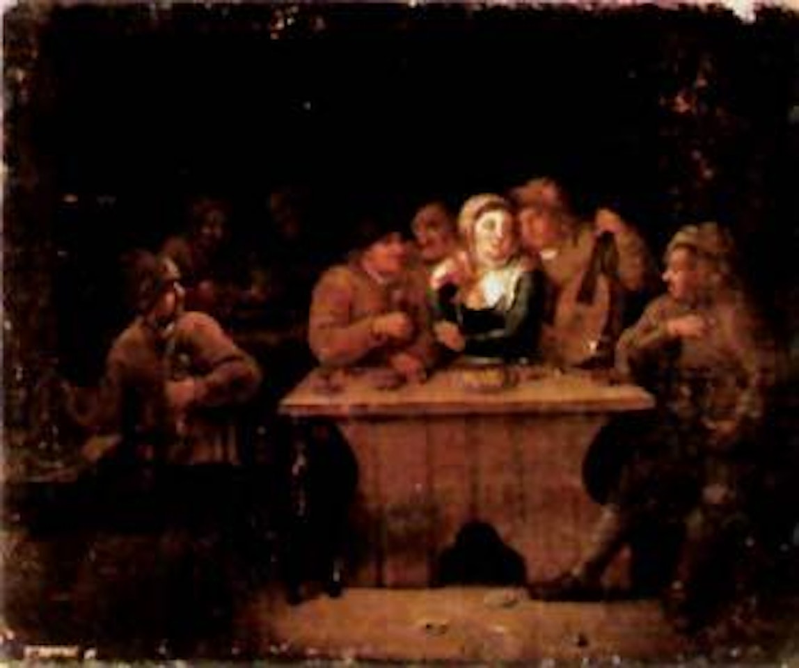 Peasants drinking in a tavern by Egbert van Heemskerk III