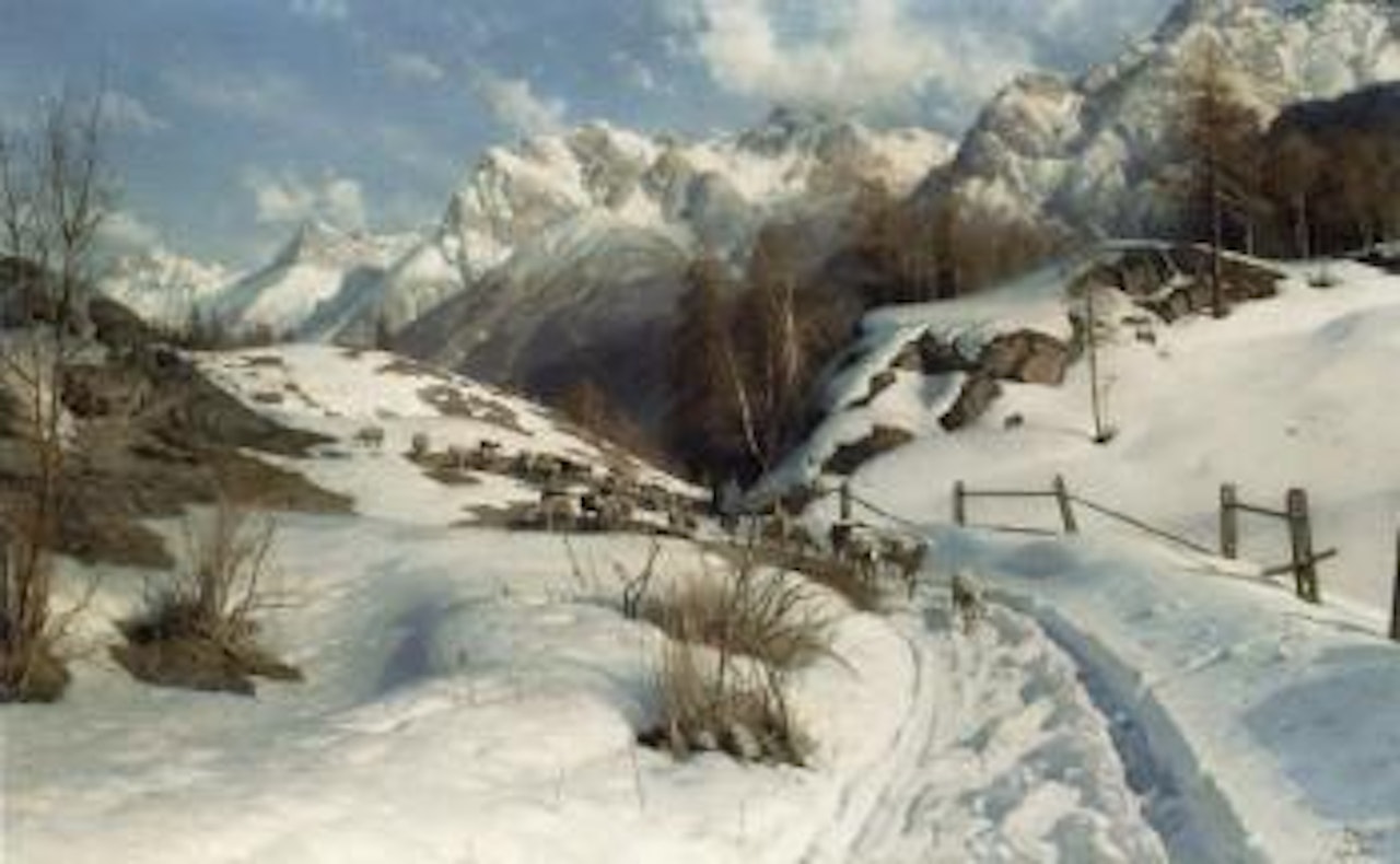 An alpine pass at Ardez by Peder Mork Monsted