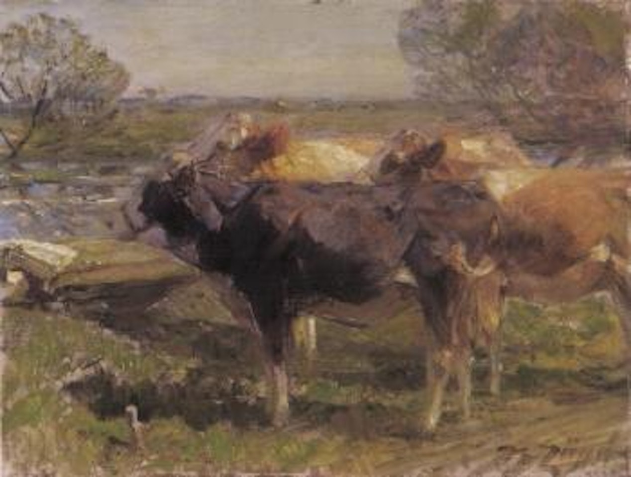 River landscape by Heinrich von Zugel