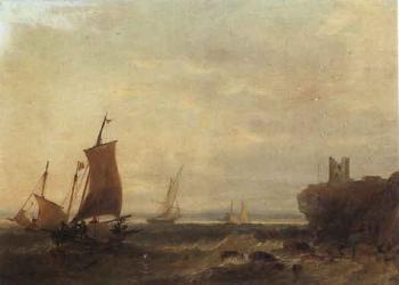 Fishing-boats at rough sea by John Wilson Carmichael